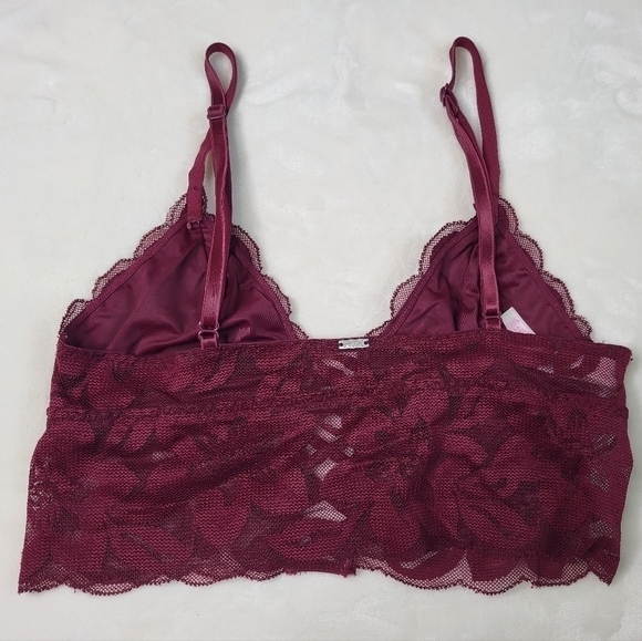 VICTORIA Secret Pink Lace Bralette. Size XS Xtra Small. Burgundy - Picture 2 of 5